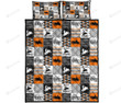 Snowmobile  Orange Quilt Bed Sheets Spread Quilt Bedding Sets