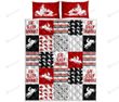 Eat Sleep Snowmobile Red Version Quilt Bed Set