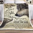 Personalized Wolf To My Daughter Whenever Your Journey In Life May Take You I Pray You'll Always Be Safe You'll Always Be My Baby Girl Fleece Blanket Great Customized Blanket Gifts For Birthday Christmas Thanksgiving