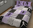 Eat Sleep Softball Basketball Pattern Quilt Bed Set