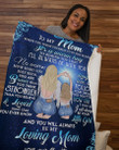 Personalized To My Mom From Daughter, Blonde Mom Sherpa Fleece Blanket Great Customized Blanket Gifts For Birthday Christmas Thanksgiving