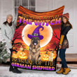 Witch German Shepherd Blanket Never Mind The Witch Fleece/Sherpa Blanket Great Customized Gifts For Family Birthday Christmas Thanksgiving Anniversary