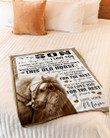 Personalized Family To My Son I Love You, This Old Horse Will Always Have Your Back Sherpa Fleece Blanket