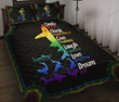 Rainbow Shark Quilt Bed Set