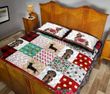 Dachshund Christmas Quilt Bed Set