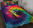 Swimming Tie Dye Printed Quilt Bed Set