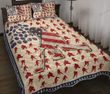 Ice Hockey Icon American Flag Quilt Bed Set