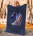 Horse American Flag Mandala Sherpa Fleece Blanket Great Customized Blanket Gifts For Birthday Christmas Thanksgiving