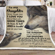 Personalized Wolf To My Daughter Be Brave Be Bold And Beautiful You Are My Sunshine Forever Love You My Princess Fleece Blanket Great Customized Blanket Gifts For Birthday Christmas Thanksgiving