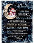 Personalized Family Christmas To My Daughter I Love You To The Moon And Back, I'll Always Be With You Sherpa Fleece Blanket