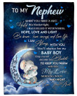 Personalized To My Nephew I Love You To The Moon And Back, Always My Baby Boy From Aunt, Elephants Sherpa Fleece Blanket Great Customized Blanket Gifts For Birthday Christmas Thanksgiving