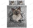 Siamese Cat Break The Wall Quilt Bed Set