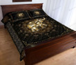 Elephant Motif Gold Quilt Bed Sheets Spread Duvet Cover Bedding Sets