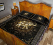 Elephant Motif Gold Quilt Bed Sheets Spread Duvet Cover Bedding Sets