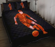 Football Kid Excited Sport Orange Excited Kid Quilt Bed Set