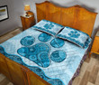 Dog Paw Vintage Mandala Turquoise Quilt Bed Set