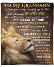 Personalized Custom Name Grandpa To My Grandson Lion I'll Always Be With You Fleece, Sherpa Blanket Great Gifts For Birthday Christmas Thanksgiving Anniversary