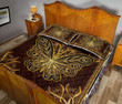 Butterfly  Floral Mandala Gold Quilt Bedding Set
