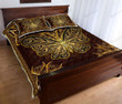 Butterfly  Floral Mandala Gold Quilt Bedding Set