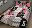 Snowboarding Pink Quilt Bed Set