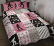 Snowboarding Pink Quilt Bed Set