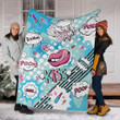 Lips Kiss Boom Fleece Blanket Great Customized Blanket Gifts For Birthday Christmas Thanksgiving