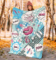 Lips Kiss Boom Fleece Blanket Great Customized Blanket Gifts For Birthday Christmas Thanksgiving