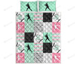 Dirt And Bling Softball Thing Mint Pink Version Quilt Bed Set