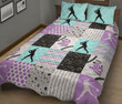 Dirt And Bling Softball Thing Lavender Light Teal Version Quilt Bed Set