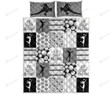 Eat Sleep Volleyball Pattern Gray Quilt Bed Set