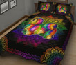 Dog Colorful Mandala Quilt Bed Set