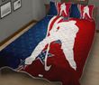 Ice Hockey USA Flag Quilt Bed Set