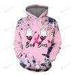 Breast Cancer Awareness Boo and Bees 3D All Over Print Hoodie, Or Zip-up Hoodie