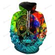 Multicolor Skull 3D All Over Print Hoodie, Or Zip-up Hoodie