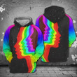 LGBT Color Face 3D All Over Print Hoodie, Or Zip-up Hoodie