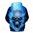 Blue Skull 3D All Over Print Hoodie, Or Zip-up Hoodie