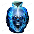 Blue Skull 3D All Over Print Hoodie, Or Zip-up Hoodie