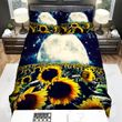 Sunflower Moon Space Galaxy Bed Sheets Spread  Duvet Cover Bedding Sets