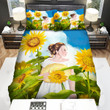 Sunflower Girl In The Sunflower Field Bed Sheets Spread  Duvet Cover Bedding Sets