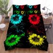 Sunflower Black Green Blue Red Yellow Bed Sheets Spread  Duvet Cover Bedding Sets