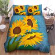 Sunflower Watercolor Drawing Bed Sheets Spread  Duvet Cover Bedding Sets