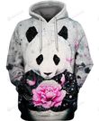 Panda Flowers Hoodie & T Shirt