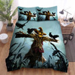Scarecrow, Halloween, Crows And Scare Crow Bed Sheets Spread Duvet Cover Bedding Sets