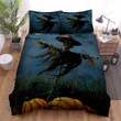 Scarecrow, Halloween, Scarecrow And Cat Bed Sheets Spread Duvet Cover Bedding Sets
