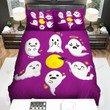Halloween Adorable Emotions Of Ghosts Bed Sheets Spread Duvet Cover Bedding Sets