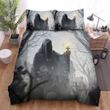 Halloween Faceless Ghost Walking In Graveyard Bed Sheets Spread Duvet Cover Bedding Sets