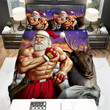 Muscle Santa Claus With Merry Christmas Gloves  Bed Sheets Spread Duvet Cover Bedding Sets