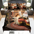 Santa Claus Reading Letters Near Fireside Bed Sheets Spread Duvet Cover Bedding Sets