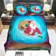 Santa Claus From Blue Hole Bed Sheets Spread Duvet Cover Bedding Sets