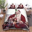 Santa Claus Playing With Super Heroes Bed Sheets Spread Duvet Cover Bedding Sets
